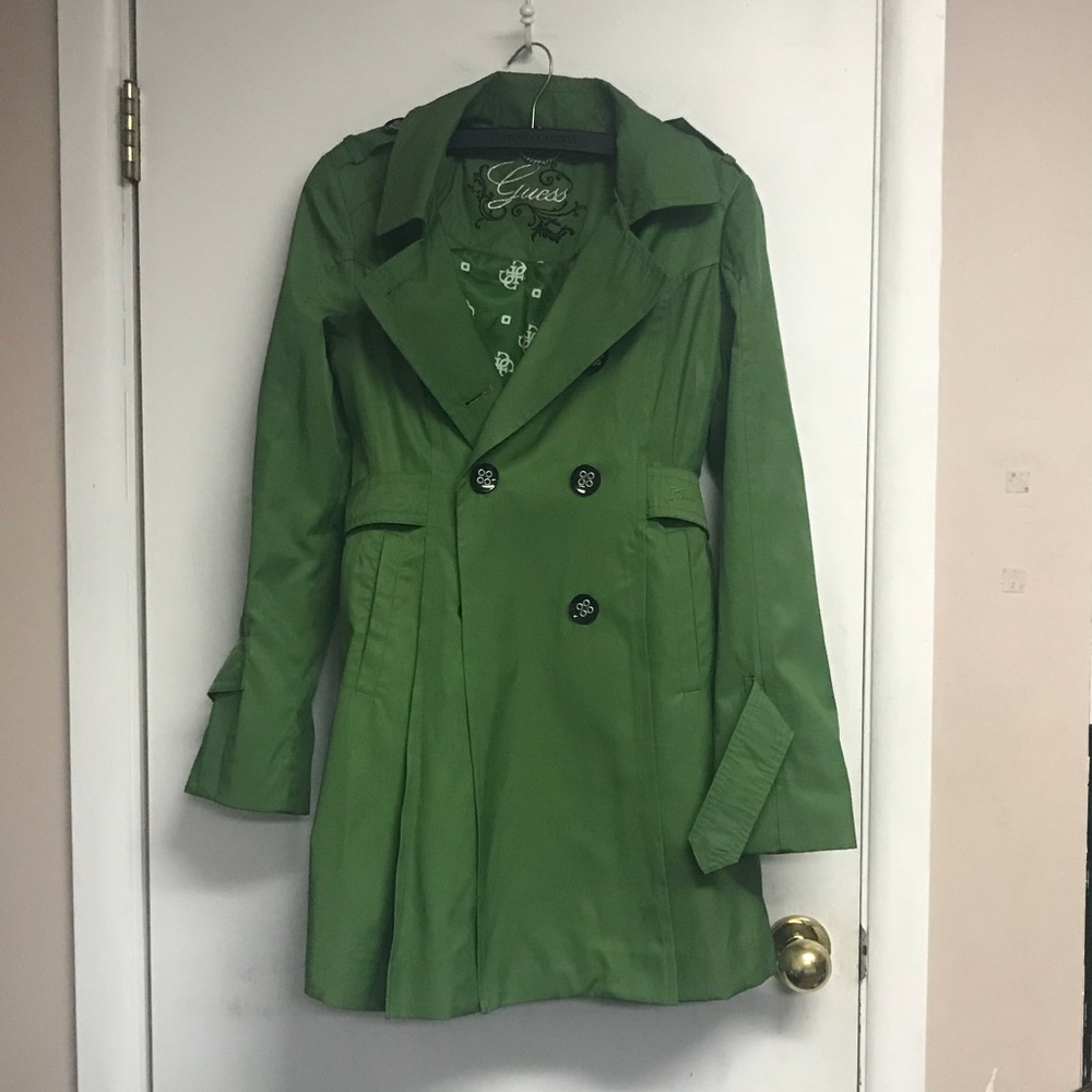 Guess | Gorgeous Emerald green trench coat size m